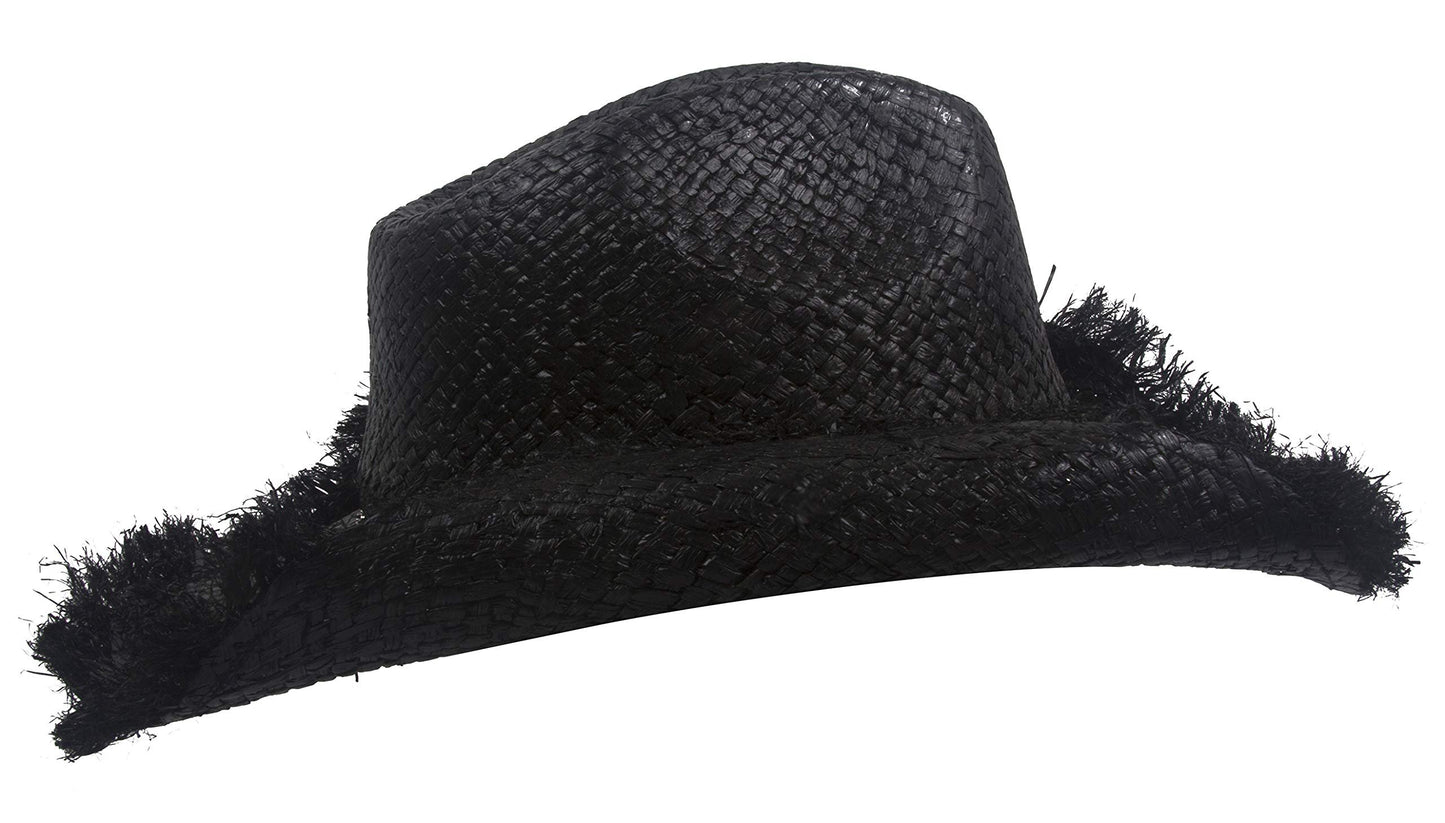 Peter Grimm Ltd None Osborn Raffia Straw Cowboy Hat Black One Size