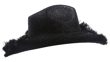 Peter Grimm Ltd None Osborn Raffia Straw Cowboy Hat Black One Size
