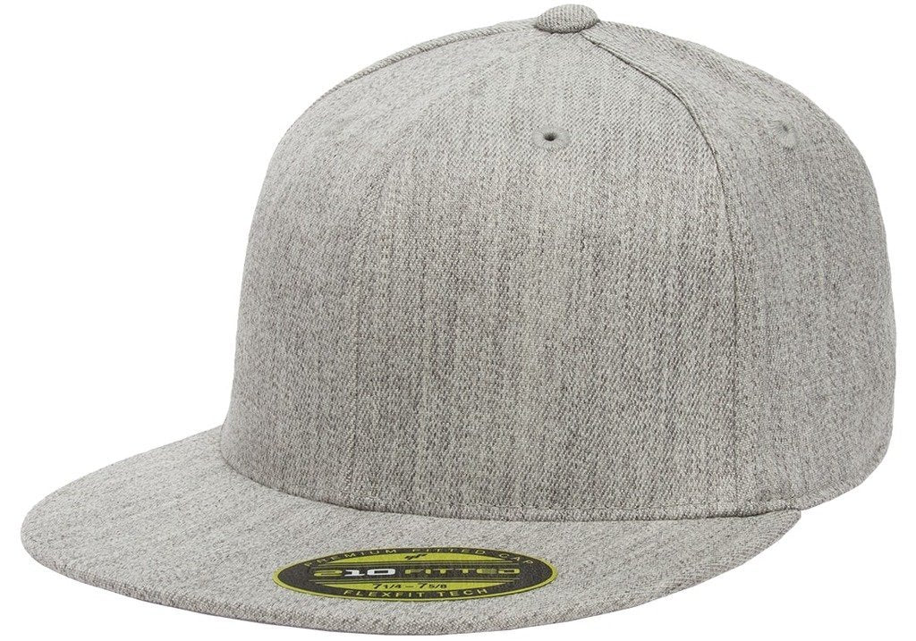 Flexfit Premium Flatbill Cap – Fitted 6210 - Extra Extra Large (Heather Gray)