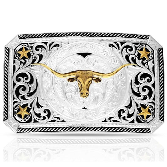 Montana Silversmiths Western Lifestyle Texas/Longhorn Made in the USA Belt Buckle