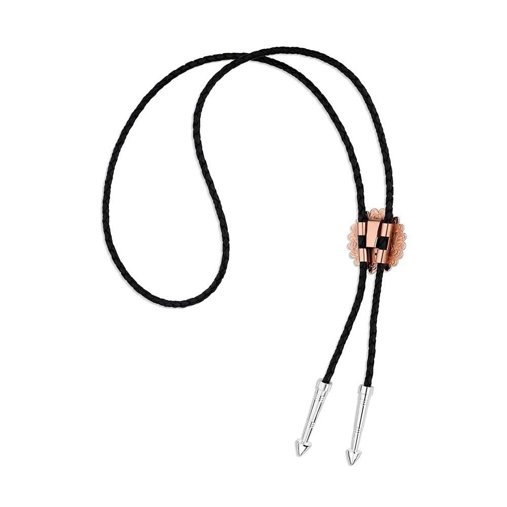 Montana Silversmiths Western Lifestyle Braided Leather Cord Silver Finished Arrow Pointed Tips Southwestern Style Bolo Tie