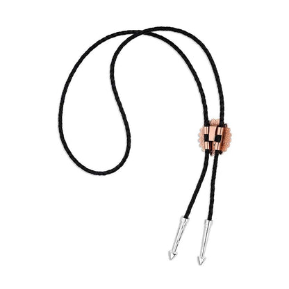 Montana Silversmiths Western Lifestyle Braided Leather Cord Silver Finished Arrow Pointed Tips Southwestern Style Bolo Tie