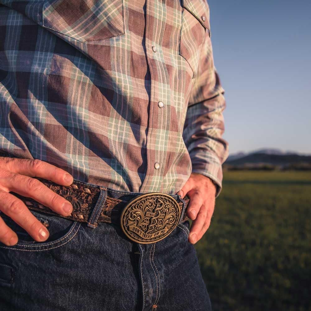 Montana Silversmiths Men's Patriot's Faith Attitude Belt Buckle Gold One Size