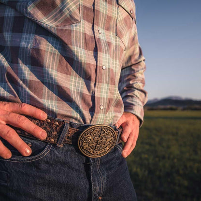 Montana Silversmiths Men's Patriot's Faith Attitude Belt Buckle Gold One Size