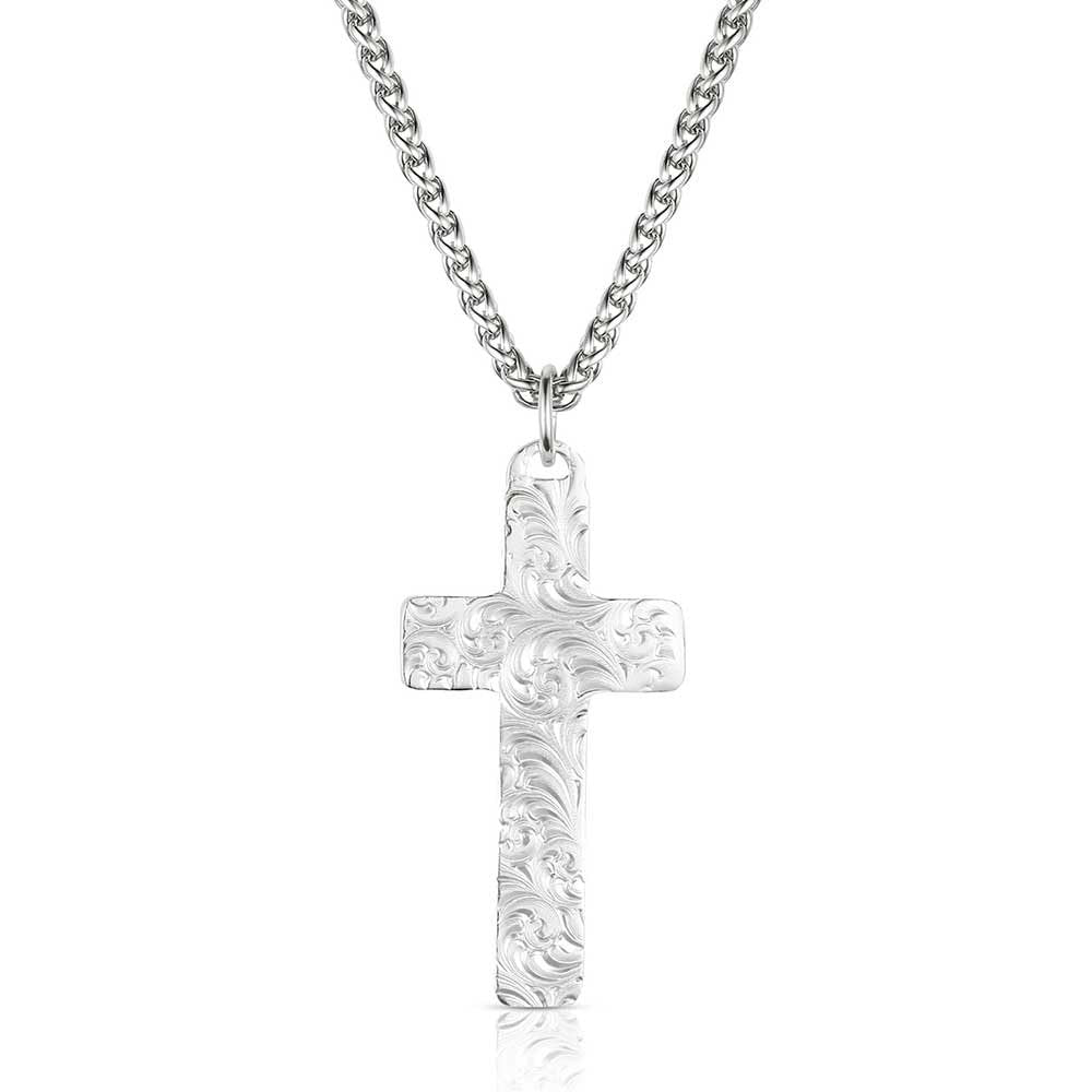 Montana Silversmiths Western Lifestyle Made in the USA Men's Christian Faith Cross Pendant Necklace