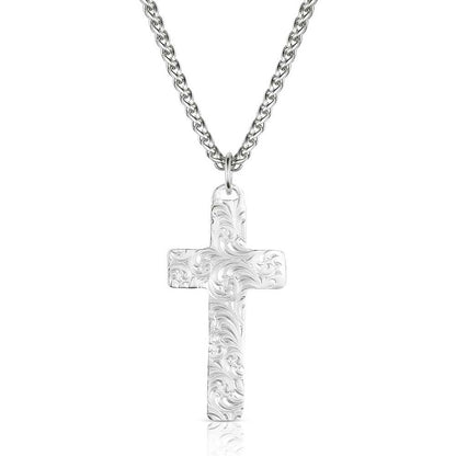 Montana Silversmiths Western Lifestyle Made in the USA Men's Christian Faith Cross Pendant Necklace