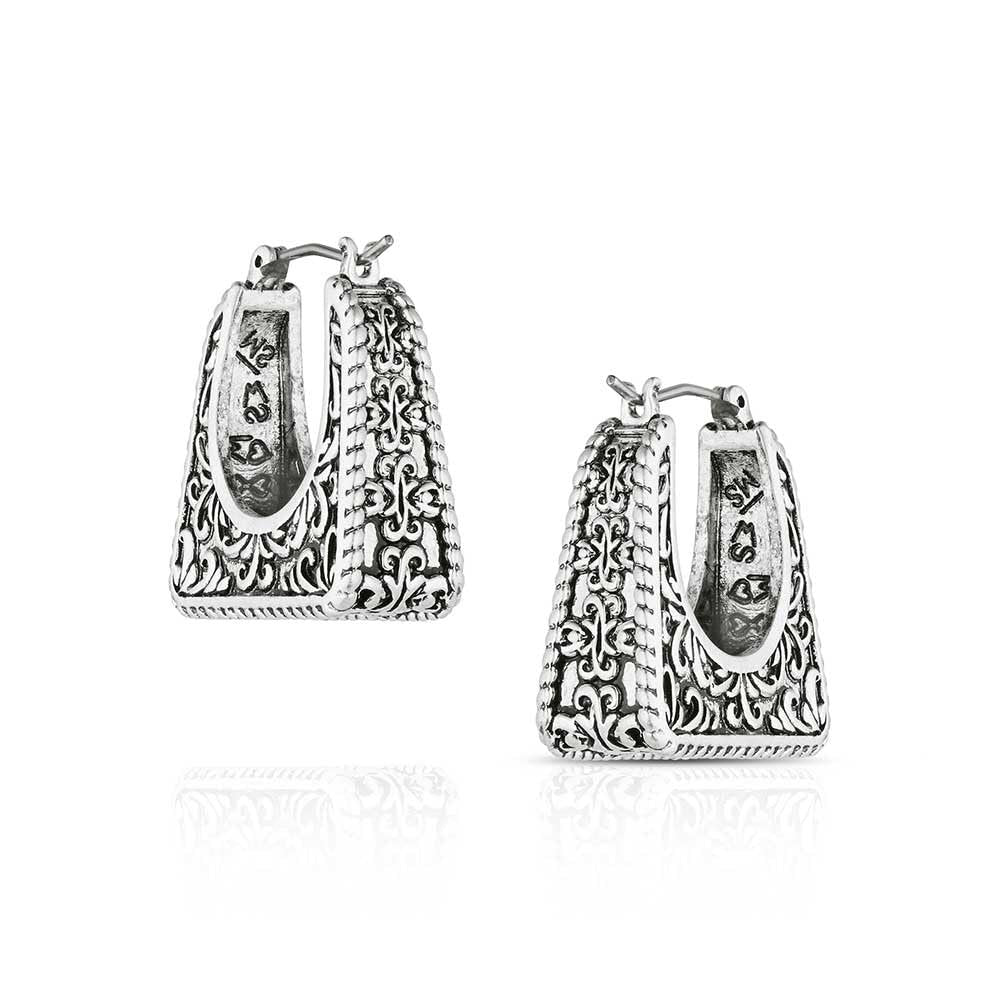 Montana Silversmiths Western Lifestyle Hoop Lever/Latch Earrings