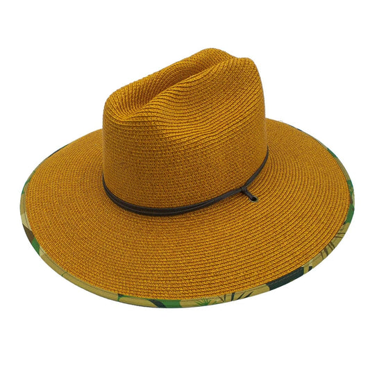 Peter Grimm Koa Crushable Lifeguard Packable Summer Toyo Straw Western Cowboy Hat, Tan