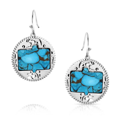 Montana Silversmiths Western Lifestyle Crafted Turquoise Drop/Dangle Earrings