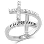 Montana Silversmiths Women's Fearless Faith Crystal Cross Ring - FFRG5538 One Size