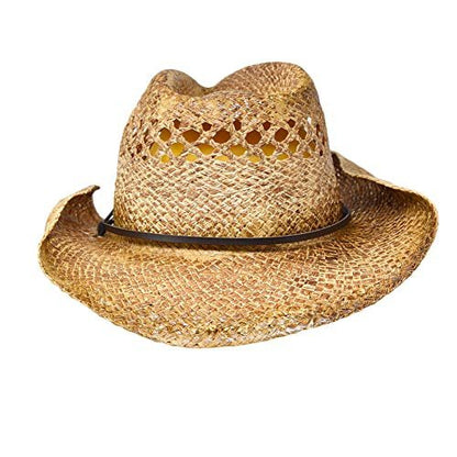 Bullhide Women's Anytime Raffia Straw Cowboy Hat, 3 1/2" Shapeable Brim, Natural, Small/Medium