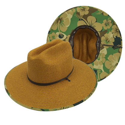 Peter Grimm Koa Crushable Lifeguard Packable Summer Toyo Straw Western Cowboy Hat, Tan
