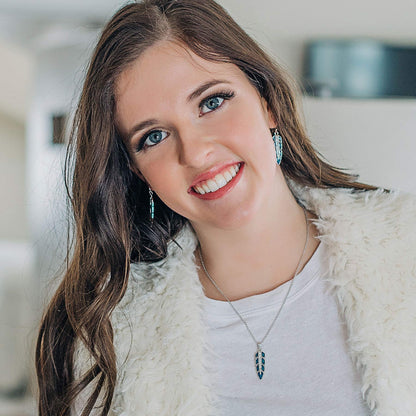 Montana Silversmiths Womens Montana Silversmith Hawk Feather Opal Earrings Silver/Opal