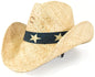 Charlie 1 Horse Women's Stripes Soft Raffia Hat with Star Printed Band