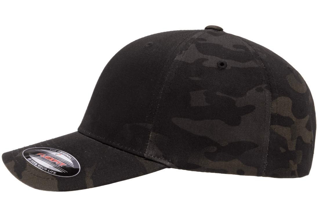 Flexfit Multicam Camo 6 Panel Baseball Cap Officially Licensed Multi-Cam Pattern (Large-X-Large, Multicam Black)