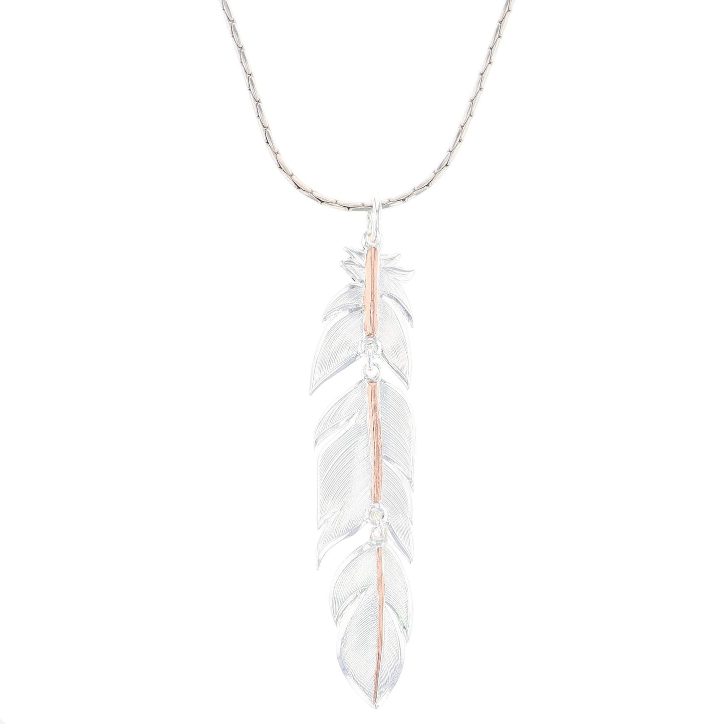 Montana Silversmiths Western Lifestyle Feather Necklace (Rose Gold Plume)