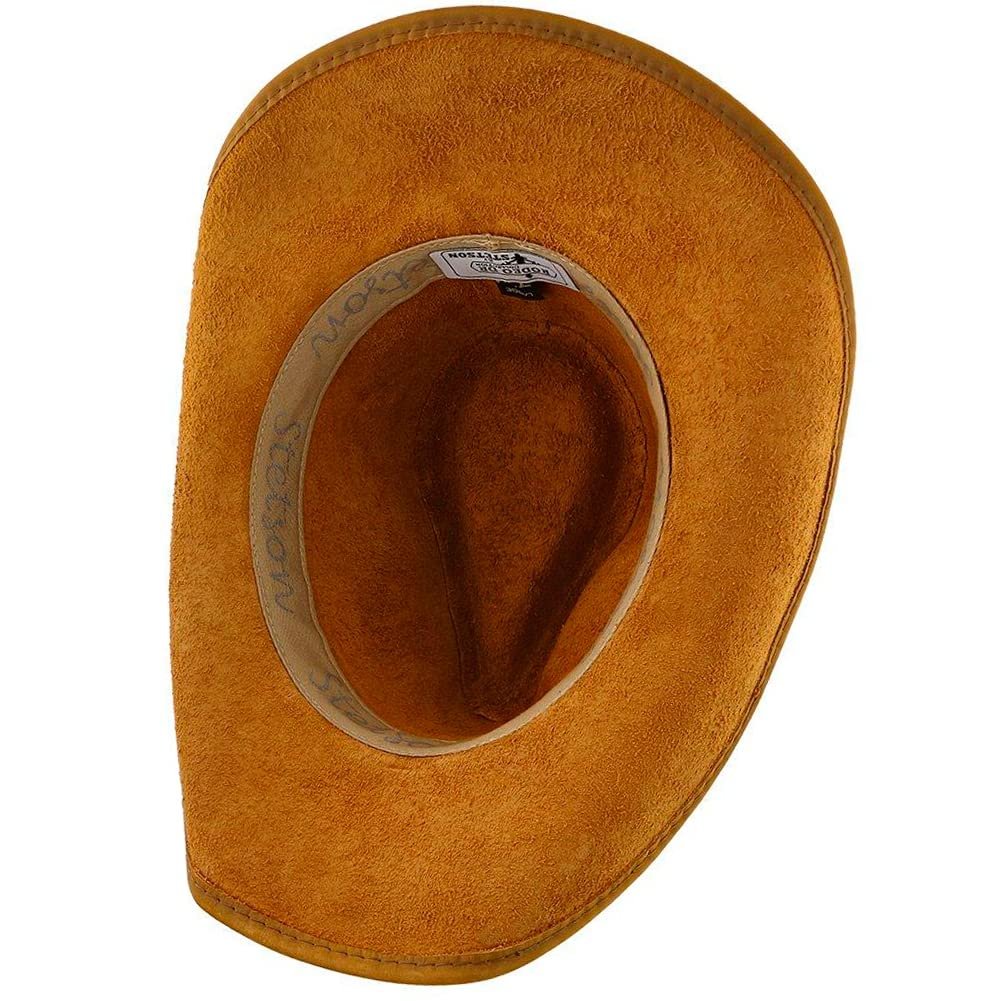 Stetson Men's Roxbury Shapeable Leather Cowboy Western Hat, Rust, Small