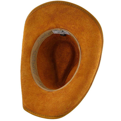 Stetson Men's Roxbury Shapeable Leather Cowboy Western Hat, Rust, Small