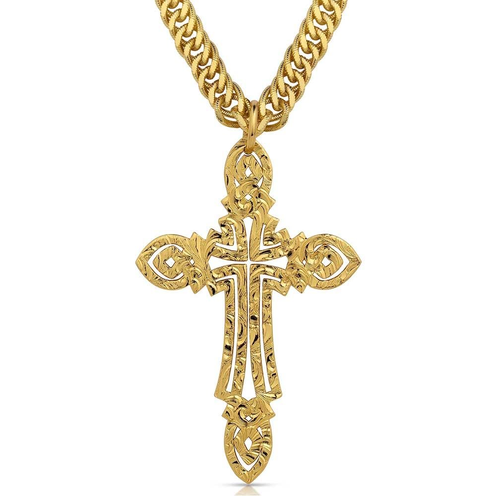Montana Silversmiths Western Lifestyle Made in the USA Men's Christian Faith Cross Pendant Necklace