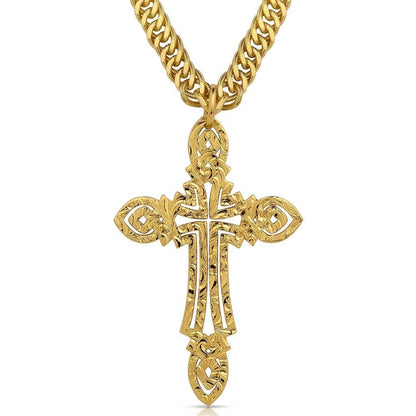 Montana Silversmiths Western Lifestyle Made in the USA Men's Christian Faith Cross Pendant Necklace