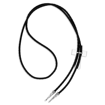 Montana Silversmiths Western Lifestyle Braided Leather Cord Silver Finished Arrow Pointed Tips Southwestern Style Bolo Tie
