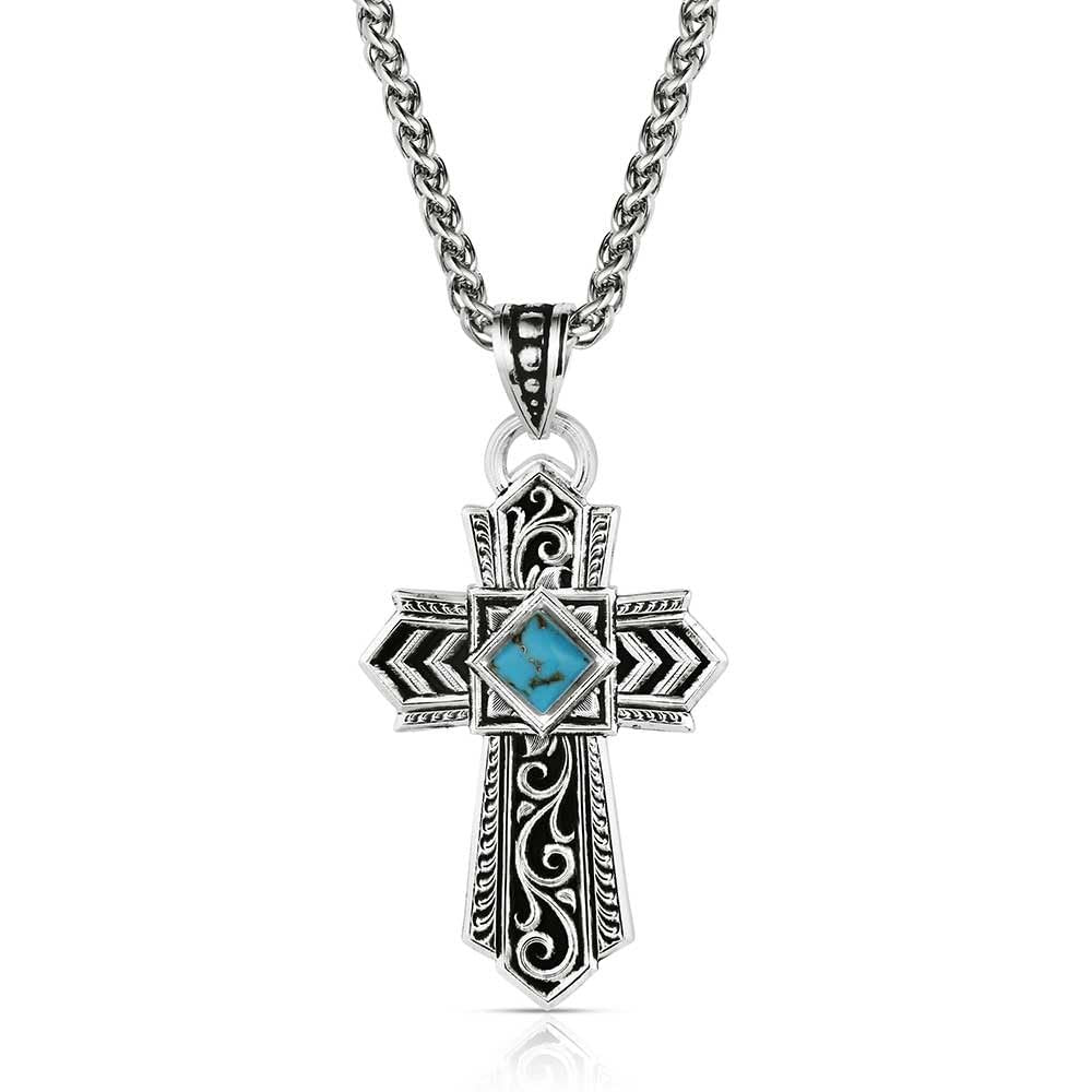 Montana Silversmiths Western Lifestyle Made in the USA Men's Christian Faith Cross Pendant Necklace