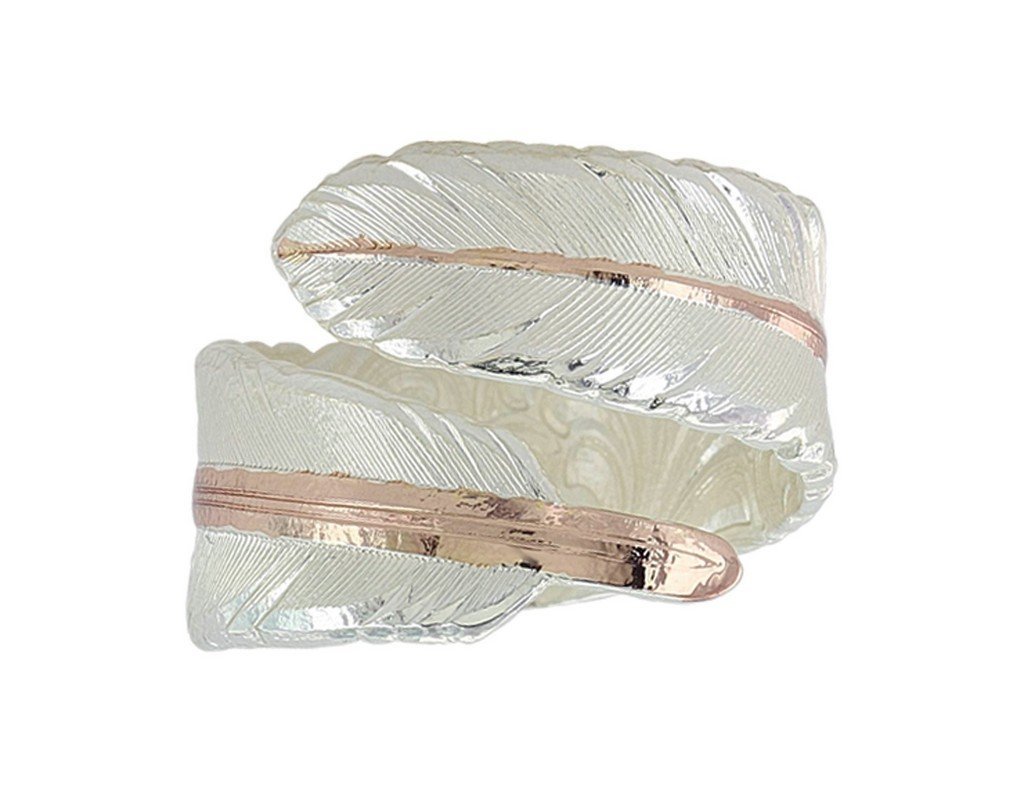Montana Silversmiths Women's Rose Gold Filament Feather Ring Silver 9