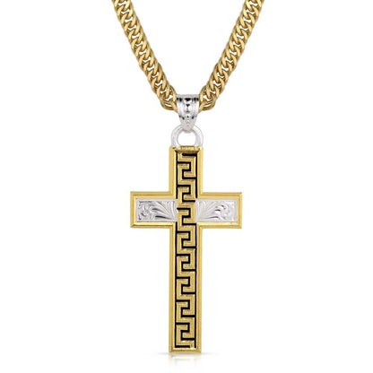 Montana Silversmiths Western Lifestyle Made in the USA Men's Christian Faith Cross Pendant Necklace