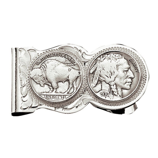 Montana Silversmith Buffalo Indian Nickel Scalloped Money Clip - MCL50