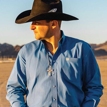 Montana Silversmiths Western Lifestyle Made in the USA Men's Christian Faith Cross Pendant Necklace