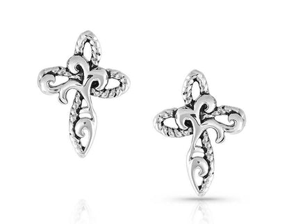 Montana Silversmiths Western Lifestyle Cross Earrings