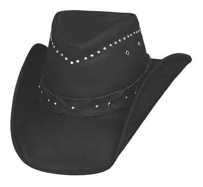 Montecarlo / Bullhide Hats Mens Burnt Dust Genuine Leather Outback Cowboy Hat, 3 3/8" Brim