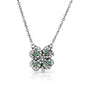 Montana Silversmiths Sparkling Cubic Zirconia 4-H Four Leaf Clover Ladies 18 Inch Split Chain Necklace