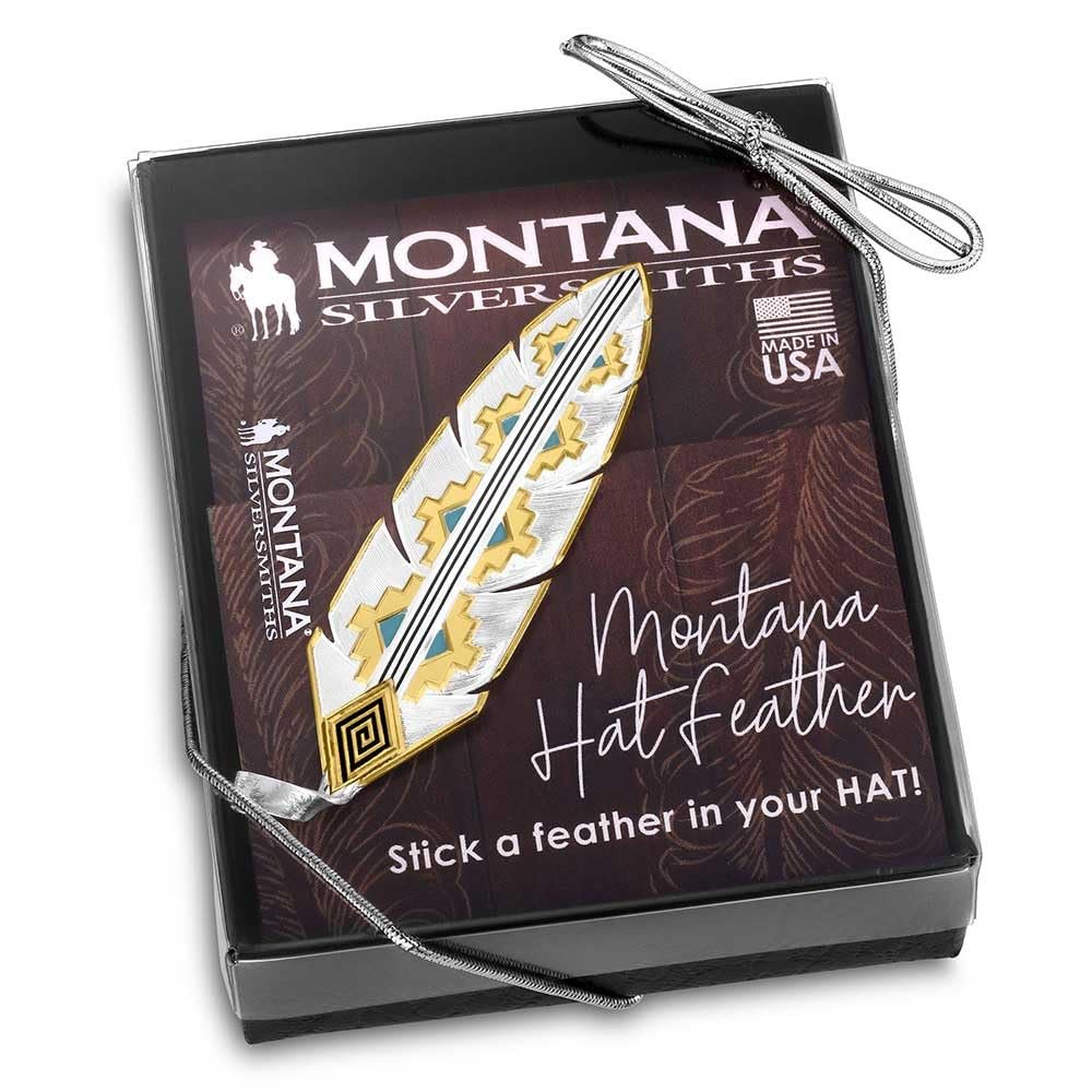 Montana Silversmiths Hand Painted Western Lifestyle Cowboy Hat Band Feather