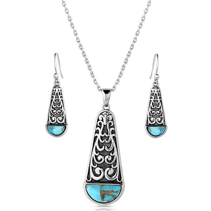 Montana Silversmiths Western Lifestyle Crafted Turquoise Jewelry Set