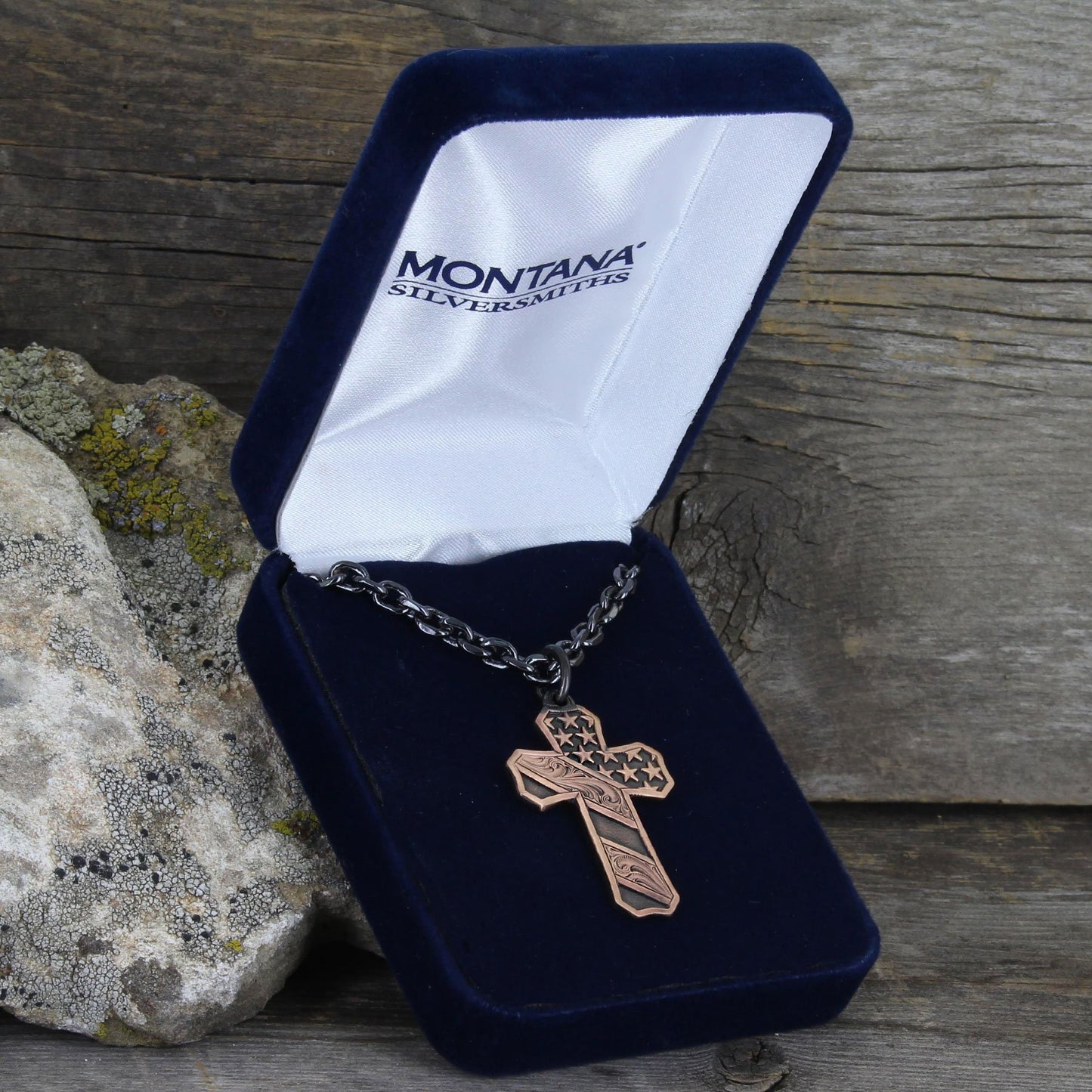 Montana Silversmiths Faded Glory Cross Necklace - NC3771BLB