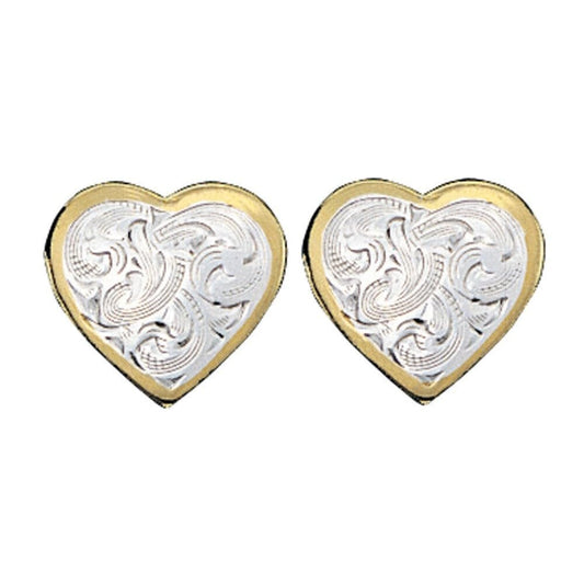 Montana Silversmiths Womens Classic Montana Heart Earrings Silver/Gold
