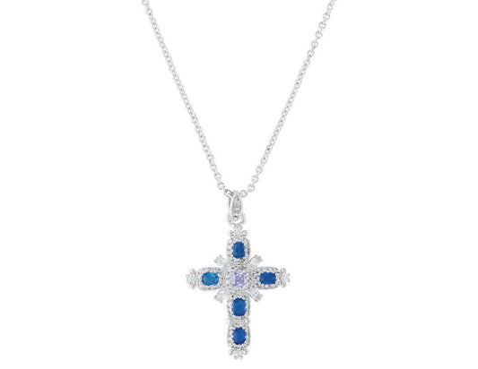 Montana Silversmiths Women's River Of Lights Budded Cross Necklace Silver One Size
