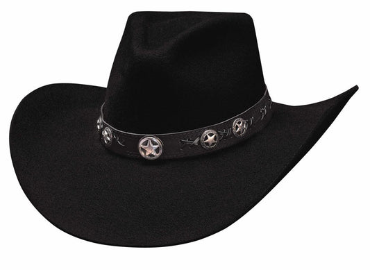 Bullhide Women's Star Studded 4X Premium Wool Cowgirl Hat Black 7 5/8