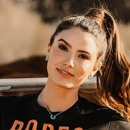 Montana Silversmiths Lucky Seven Turquoise Horseshoe Necklace - NC5291