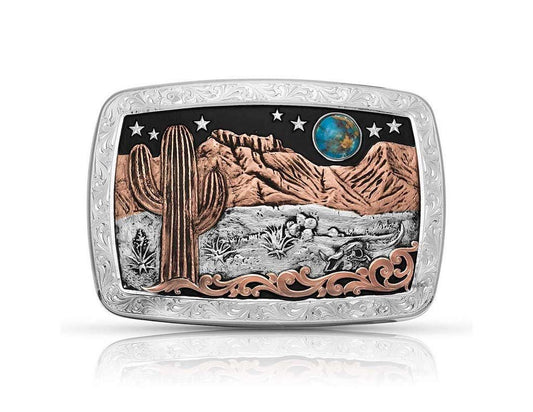 Montana Silversmiths Women's Desert Moon Turquoise Cactus Buckle Turquoise One Size